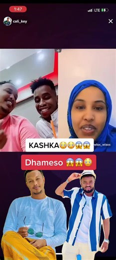 Split-Screen Comedy Interaction in Colorful Setting