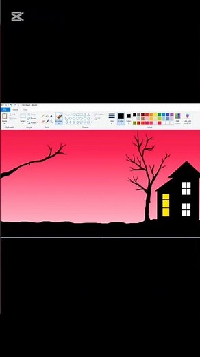 How to draw scenery with ms paint #shorts #youtubeshorts #learning 21, Drawing video.