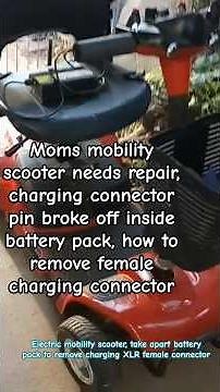 broken pin inside battery pack XLR charging connector for mobility scooter. take apart battery pack
