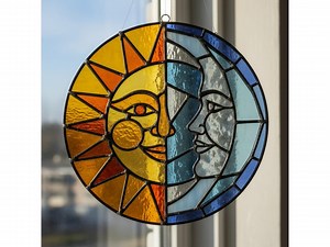 Sun and Moon Stained Glass Pattern, Celestial Suncatcher (digital Download) - Etsy Australia