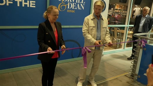 Legendary ice skaters Torvill and Dean returned to their home town of Nottingham, where they first danced together in the city 50 years ago. Half a century on, they've been honoured with a tram and skating rink named after them. 5 News' Bradley Harris went to meet them. | Channel 5 News