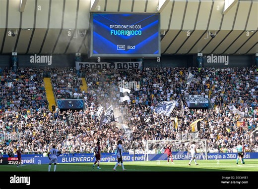 Var (Video Assistant Referee) control goal disallowed during Udinese Calcio vs Torino FC, Italian soccer Serie A match in Udine, Italy, May 02 2026 Stock Photo - Alamy