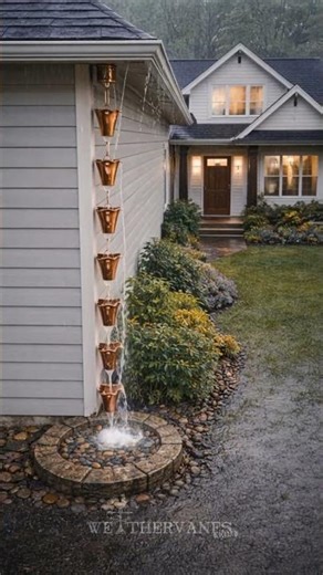 Upgrade your home with the Fluted Flower Rain Chain, turning rain into a beautiful, calming flow!