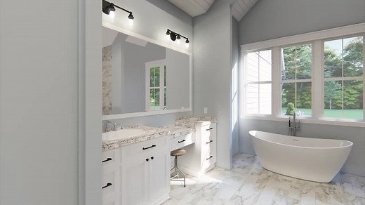 8.6K views · 164 reactions | You have to explore this popular Modern Farmhouse plan! With the convenience of a one-story design, Plan 4534-00022 has 3,095 sq. ft., 4-5 bedrooms, 3 full bathrooms, 2 half baths, a vaulted great room, a flex room, an impressive primary suite, and a 3-car garage. Learn more details about this house plan on our website: https://buff.ly/2NNi4x8 See additional Modern Farmhouse plans here: https://buff.ly/2KXO5lz | America's Best House Plans | Facebook