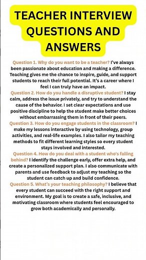 Teaching Interview Questions and Answers | How to Ace a Teacher Job Interview