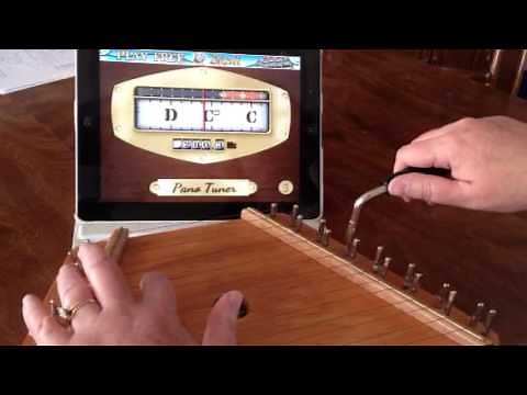 Tuning a Zither / Lap Harp to G Major with a Free Digital Tuning App