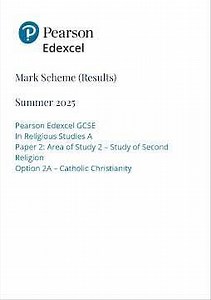 2025 Pearson EDEXCEL GCSE Religious Studies A Mark Scheme Paper 2 1ra0 2a