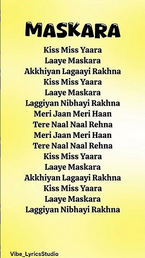 Maskara Lyrics video | Maskara song lyrics - Main Vaapas Aaunga #lyricssong​ #sarvari​ #maskara​