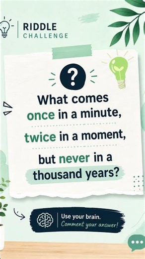 Only 1% Can Solve This! 🤯 | What Comes Once in a Minute? #Shorts