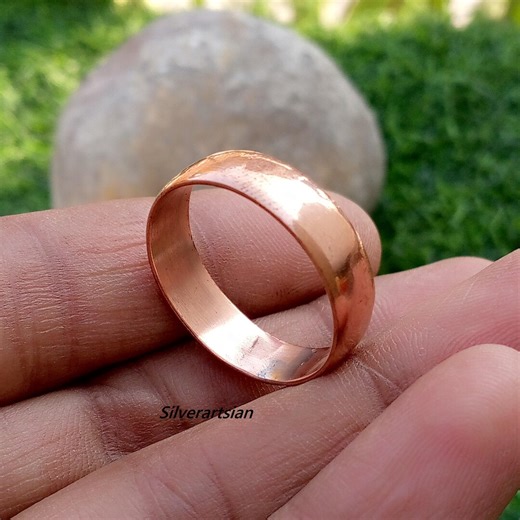 100% Pure Copper Band Ring, Pure Copper Ring for Men& Women, Handmade Adjustable Pretty Healing Copper Band, Minimalist Copper Band Ring, - Etsy