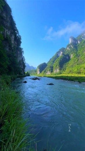 Paradise on Earth 🌿 Crystal Clear River Majestic Mountains in 4KUHD Relaxing Nature Scenery #travel