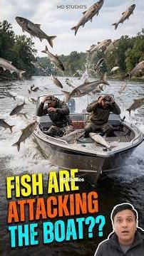 Asian Carp Are Attacking Boats? 500+ Fish Jumping at Fishermen #mekongfish #shotrs #shortsfeed #yt