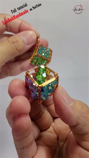 Cube pendant - Free tutorial video link above the title #shortsvideo #jewelry