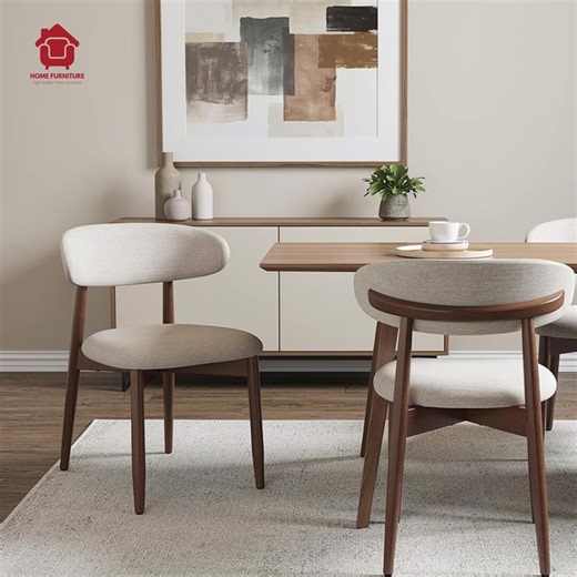 Set of 2 Solid Wood Dining Chairs, Upholstered Seat Cushion, Modern Farmhouse Style - Etsy