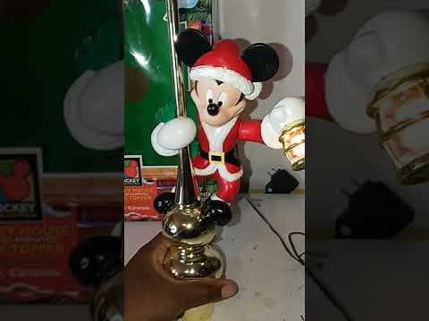 Mickey Unlimited Disney Mickey Mouse Lighted Animated Tree Topper 1995 Mr. Christmas Works