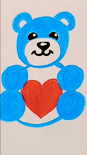 Cómo DIBUJAR y COLOREAR FACIL a un OSITO🎉🌸🥰 ❤️🌈DIBUJOS FACILES✨❤️ DIBUJOS para NIÑOS