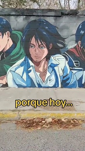 La canción me pone más triste jajajaja...Mi primer mural que se hiso viral, tantas personas que lo visitaron, tantas fotos en las que me etiquetaron, tanto amor, y cariño...Hoy solo quedan los recuerdos 💔🥺 #sad #mural #snk #shingekinokyojin #eren #levi #mikasa #anime #arte #streetart #artistsoninstagram | Tatería