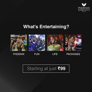It's no doubt that Phoenix Fun Life Packages can make your life the most entertaining!​ So, what's with the wait? Go ahead and buy the #PhoenixFunLifePackages starting at just ₹99. ​ Choose the one you like from:​ Fun City Spree at ₹99 ​ The Classic Unwind at ₹449 ​ The Classic Day Out ₹699 ​ The Premium Day Out at ₹899 ​ Book your preferred package right now - https://bit.ly/GamesAtMarketcity ​ #PhoenixMarketcityPune #TheGoodLife #EntertainmentPackages #Pune | Phoenix Marketcity - Pune