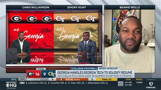 16 carries. 108 yards. 1 UGA win. Nate Frazier's big game against Georgia Tech earns props from Beanie Wells and Emory Hunt. | CBS Sports