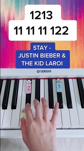How to play Stay - Justin Bieber & The Kid LAROI in 6s (Piano Tutorial) #easypianotutorial