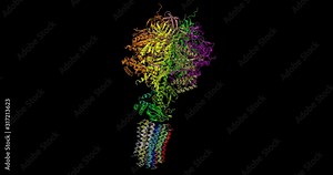 ATP Synthase, mitochondrial enzyme that produces ATP, the cell's energy molecule, spinning on Y axis Stock Video