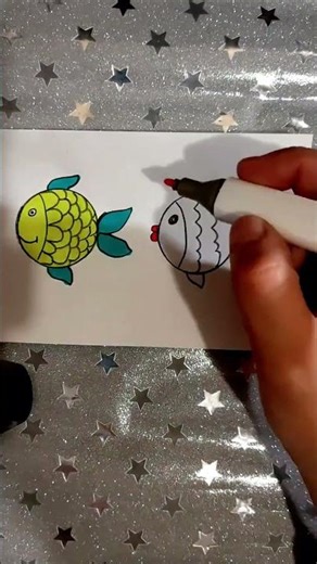 Easy Fish Drawing with Circles#usashorts #easydrawing #art #howtodraw #drawing