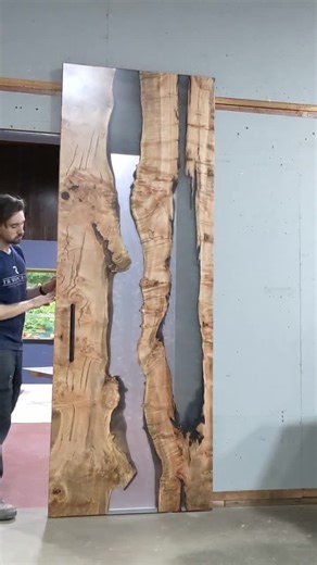 Custom Epoxy Resin River Live Edge Modern Hidden Hardware Sliding Barn Door | Handcrafted in CT USA - Etsy