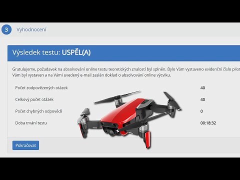 REGISTRACE A ONLINE TEST NA DRONA [správné odpovědi]