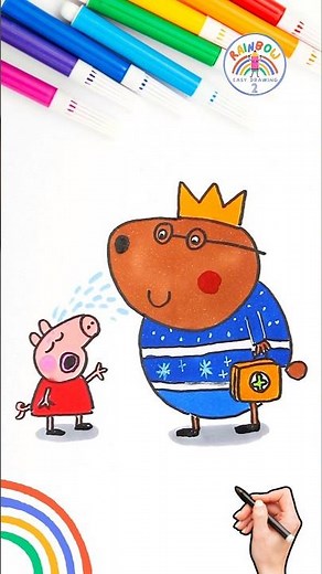 Peppa Pig Simple Drawing Tutorial | Draw Peppa Pig Cryig Easy 🌈🐽 #peppapig #shorts #doctor