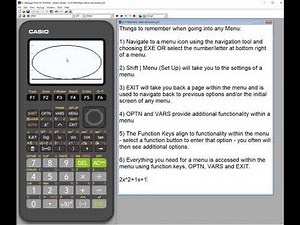 fx-9750GIII Graphing Calculator - Conics Menu Icon O