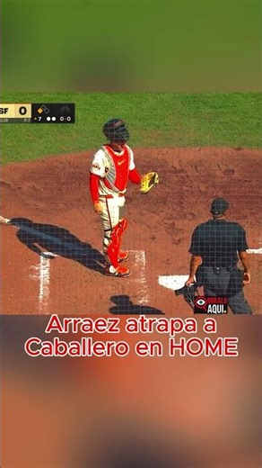 Arraez atrapa a Caballero en Home #Shorts #LuisArraez #mlb