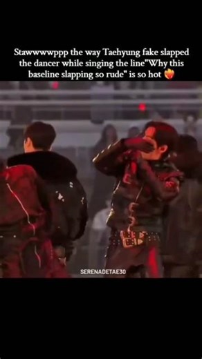The way Taehyung fake slapped the dancer while singing "slapping so rude"🔥#bts#youtubeshorts