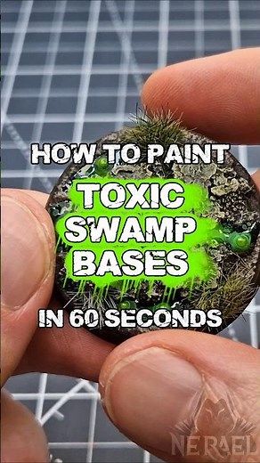 How to create and paint quick and easy toxic swamp bases for your tabletop miniatures in 60 seconds.