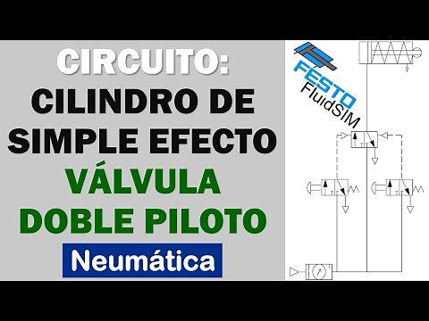 Single-acting cylinder with double-pilot valve