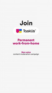 TaskUs PH on Instagram: "Enjoy permanent work-from-home plus people-first benefits when you join our non-voice content moderation campaign. A relocation package* is also available for those residing 50-70 km from TaskUs Batangas. 💻 Virtual Recruitment Hub (taskus.me/VirtualHub) 📅 Mondays to Fridays | 8am-5pm If you’re in Lipa, you may also drop by our new Satellite Recruitment Hub from June 6-28, 8am-5pm! Pre-register here: taskus.me/ATLSatelliteRecHubJune 📍2F The Aristocrat, 121 B. Morada Av