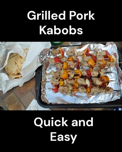 Grilled Pork Kabobs with veggies - Quick and Easy