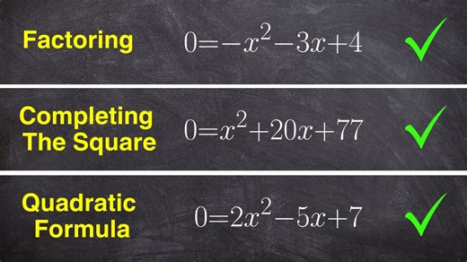 Factoring vs completing the square vs quadratic formula