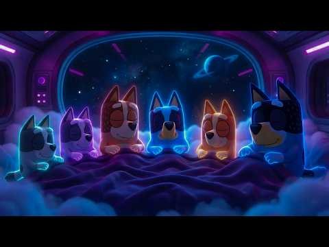 Sleep Hypnosis Music with Bluey Family🌙Cozy Neon Spaceship Night Among the Stars | Deep Sleep Music