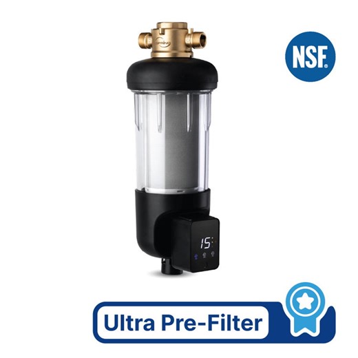 iSpring WSPARJ NSF Certified, Whole House Spin Down Sediment Water Filter, Clear Housing, Upgraded Jumbo Size with Touch-Screen Auto Flushing