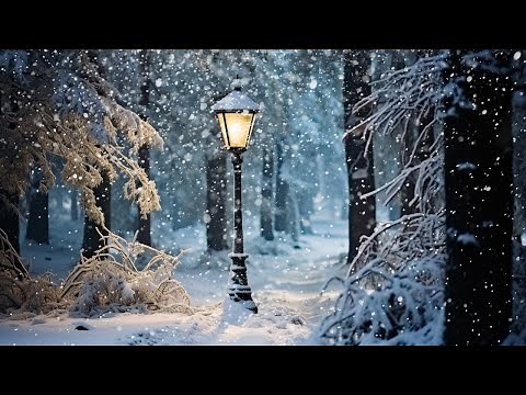 Narnia Lamp Post Ambience ❄️ Snowfall, Nature Sounds in the Winter Forest