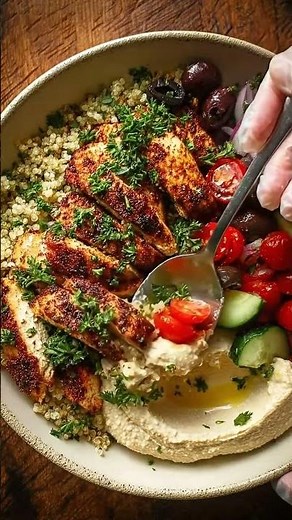 High-Protein Mediterranean Chicken & Quinoa Power Bowl 🥗💪 | Healthy Meal Prep Recipe | High Protein