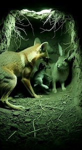 Mother Rabbit and Babies Bonding in Burrow #cute #animals #heartwarming