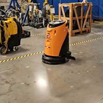 Taski ecobot 50 cleaning warehouse floor