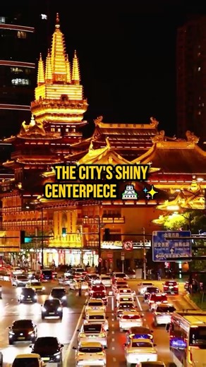 This Shanghai Temple looks UNREAL at night 🏮 #shorts