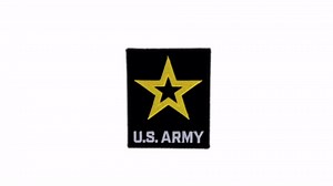 United States Army Gold and White Star Embroidered Patch, 3.5 x 2.5 Inches with Iron-On Adhesive