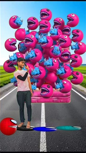 New Wait Me Jump On Colour Monster Pac-Man Vs Big Monster Pac-Man #shorts #youtubeshorts #vfx#viral