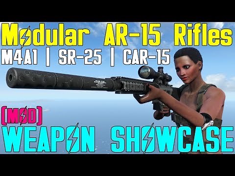 Fallout 4: Weapon Showcases: Modular AR-15 Rifle - M4A1 - SR-25 - CAR-15 (Mod)