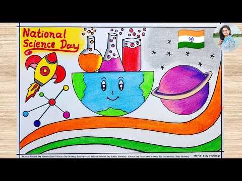 National Science Day Drawing Easy | Science Day Par Drawing | Science Day Chart Drawing & Poster