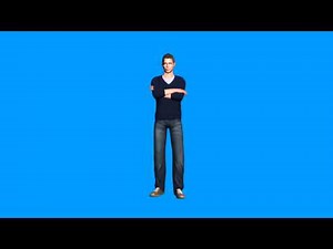 blue screen effect - man in conversation