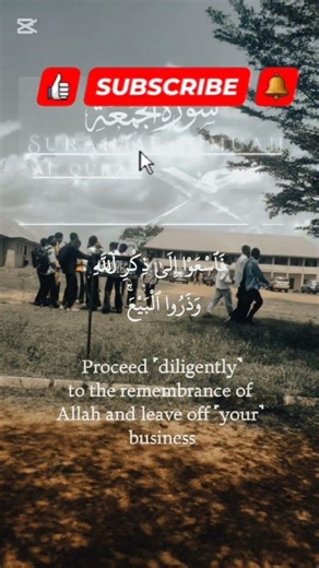 When the Call to Prayer is Made on Friday Surah Al-Jumu'ah 62:9-10 #quran #viral #islamicreminder